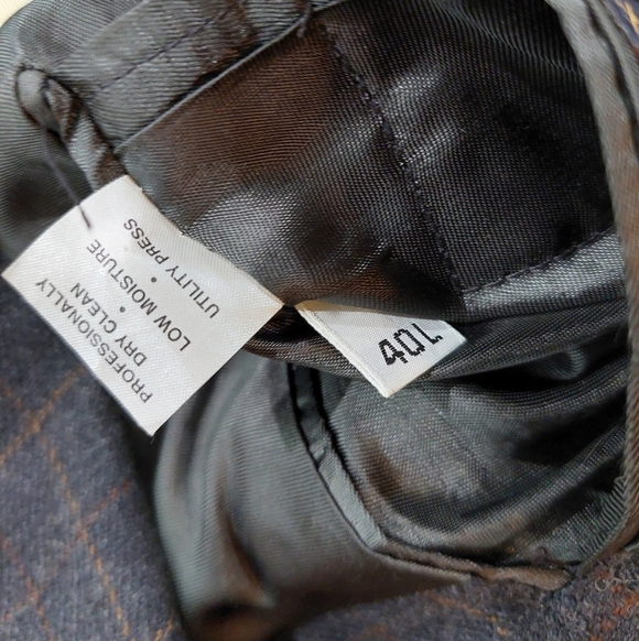 TOMMY HILFIGER mens sport coat DARK GRAY+ RUST Window pane PLAID CLASSIC FIT 40L - Picture 7 of 11